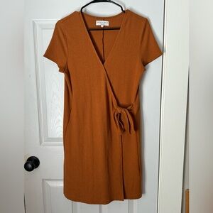 Madewell Texture & Thread Rust Wrap Dress Size Small